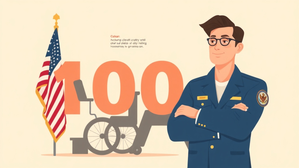 Illustration showing key concepts related to 100% va rating: full benefits breakdown