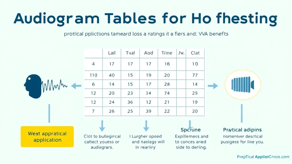Practical checklist visual for audiogram Tables for Hearing Loss Ratings