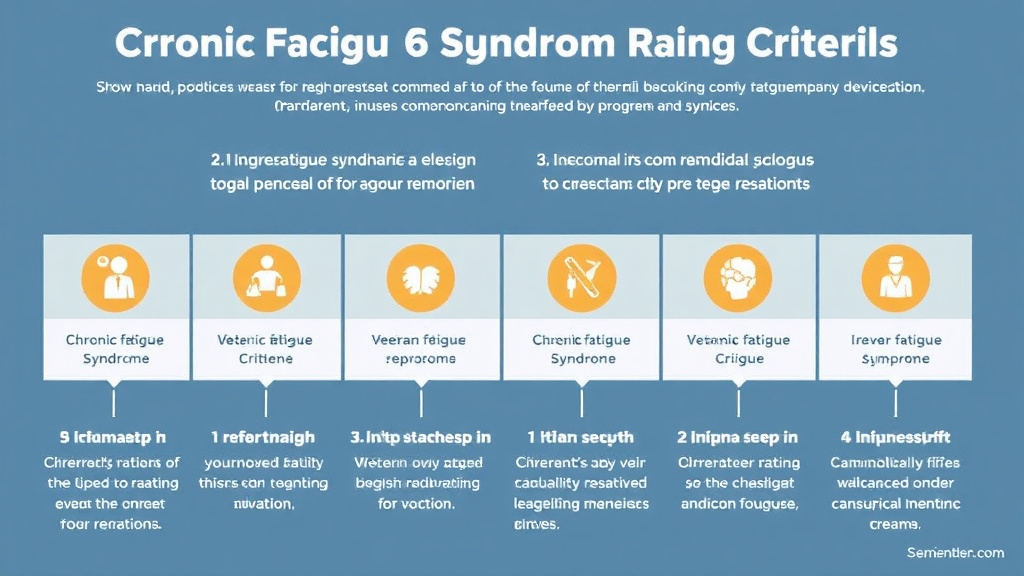 Visual guide for practical steps in chronic fatigue syndrome rating criteria