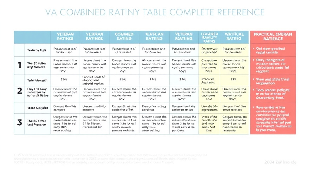 Process flow illustration for putting VA Combined Rating Table: Complete Reference into action