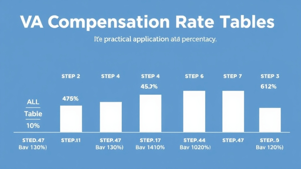 Visual guide for practical steps in va compensation rate tables: all percentages