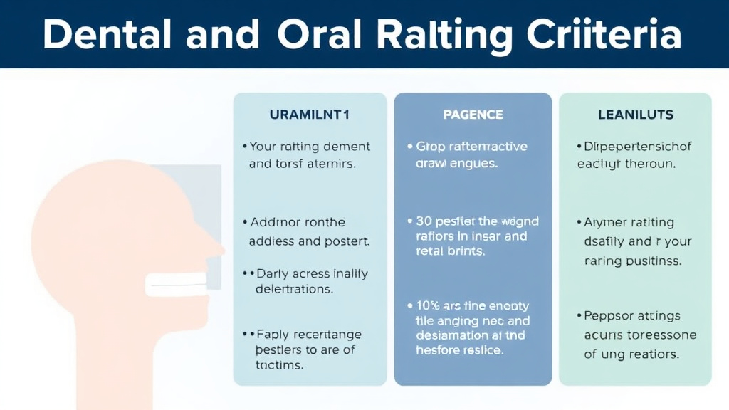 Illustration showing key concepts related to dental and oral rating criteria
