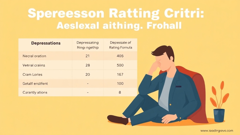 Illustration showing key concepts related to depression rating criteria: general rating formula