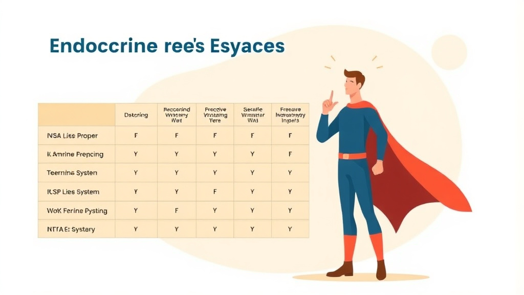 Illustration showing key concepts related to endocrine system rating criteria overview