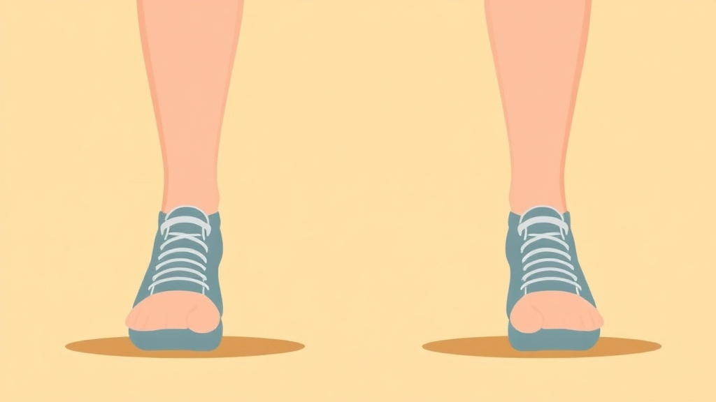 Illustration showing key concepts related to flat feet rating criteria: bilateral and unilateral