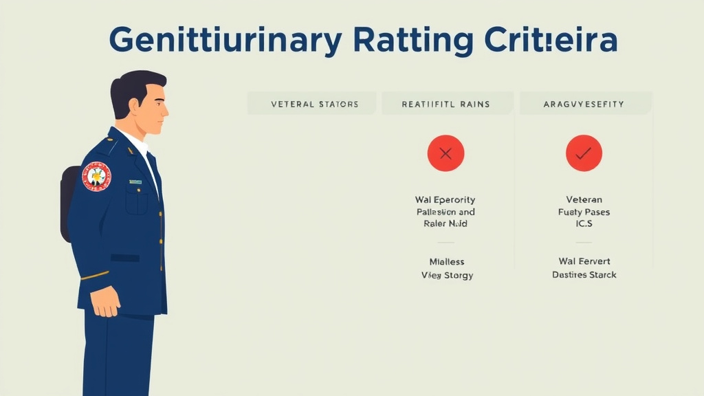 Illustration showing key concepts related to genitourinary rating criteria overview