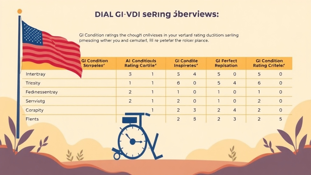 Illustration showing key concepts related to gi condition rating criteria overview