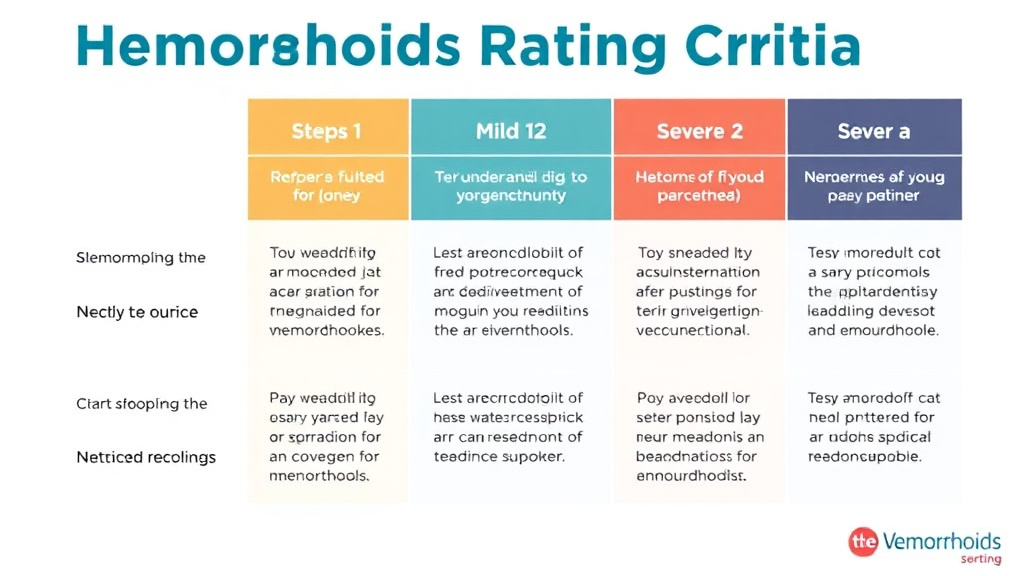 Visual guide for practical steps in hemorrhoids rating criteria: mild to severe