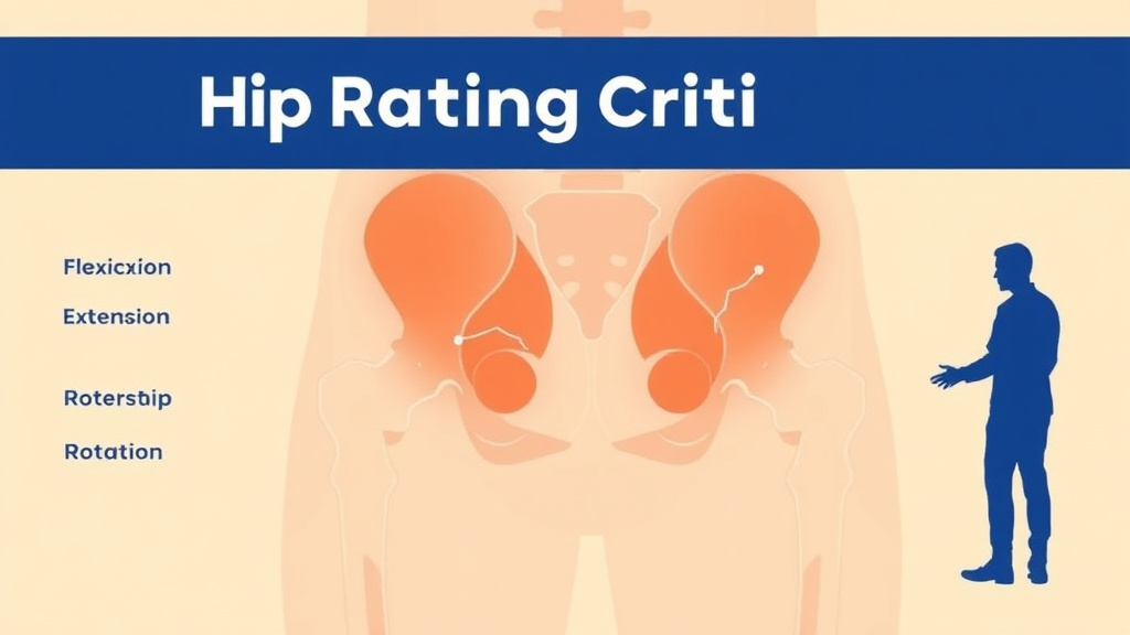 Illustration showing key concepts related to hip rating criteria: flexion, extension, and rotation