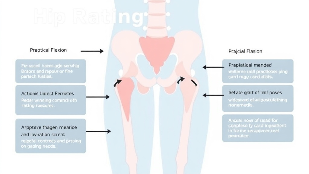 Visual guide for practical steps in hip rating criteria: flexion, extension, and rotation