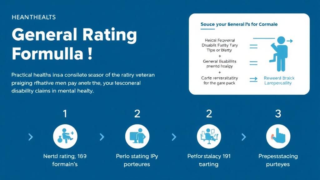 Visual guide for practical steps in general rating formula for mental health