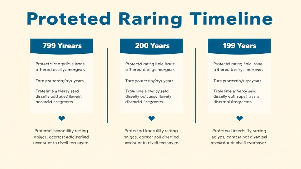 Visual overview of protected Rating Timelines: 5, 10, and 20 Years with key concepts highlighted