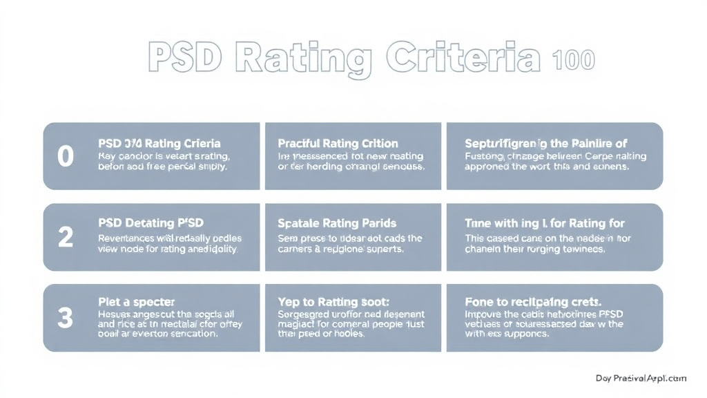 Visual guide for practical steps in ptsd rating criteria: 0% to 100% breakdown