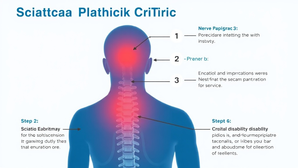 Action-oriented illustration showing how to apply sciatica Rating Criteria: Nerve Impairment Levels