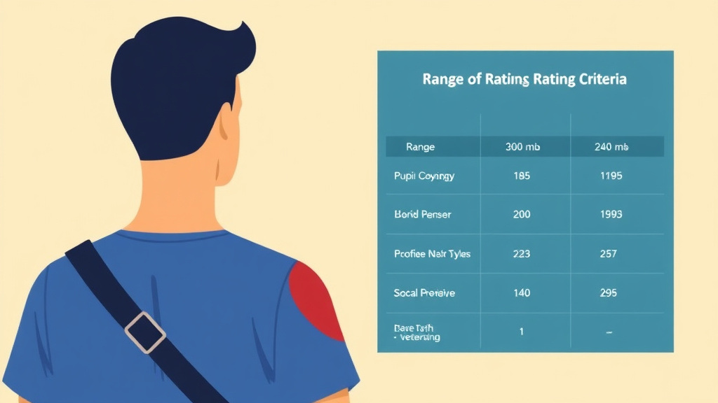 Illustration showing key concepts related to shoulder rating criteria: range of motion chart