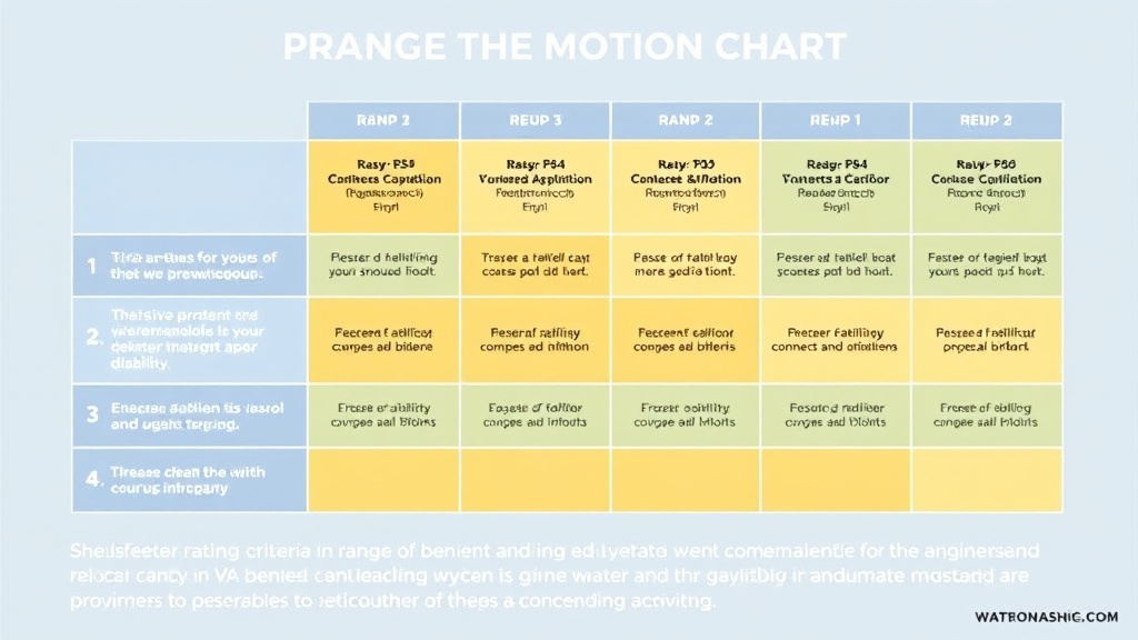 Visual guide for practical steps in shoulder rating criteria: range of motion chart