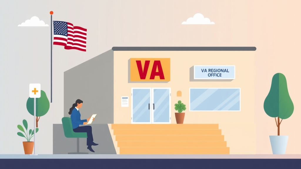 Illustration showing key concepts related to va regional office in california: claims, c&p exams, and state benefits