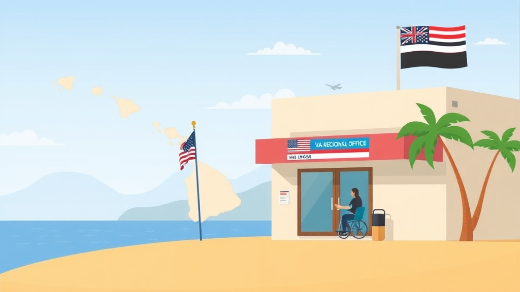 Illustration showing key concepts related to va regional office in hawaii: claims, c&p exams, and state benefits