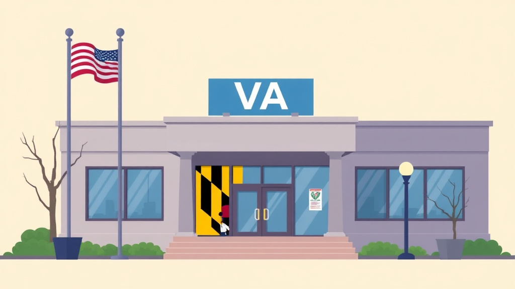 Illustration showing key concepts related to va regional office in maryland: claims, c&p exams, and state benefits