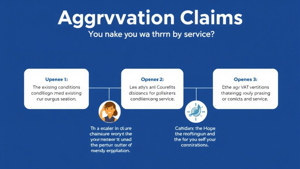 Visual guide for practical steps in aggravation claims: pre-existing conditions made worse by service