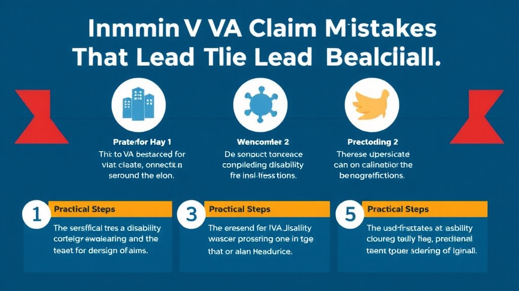 Visual guide for practical steps in common va claim mistakes that lead to denials