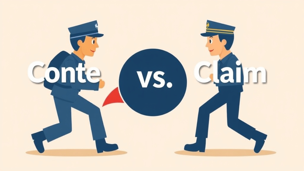 Illustration showing key concepts related to contention vs claim: va terminology explained