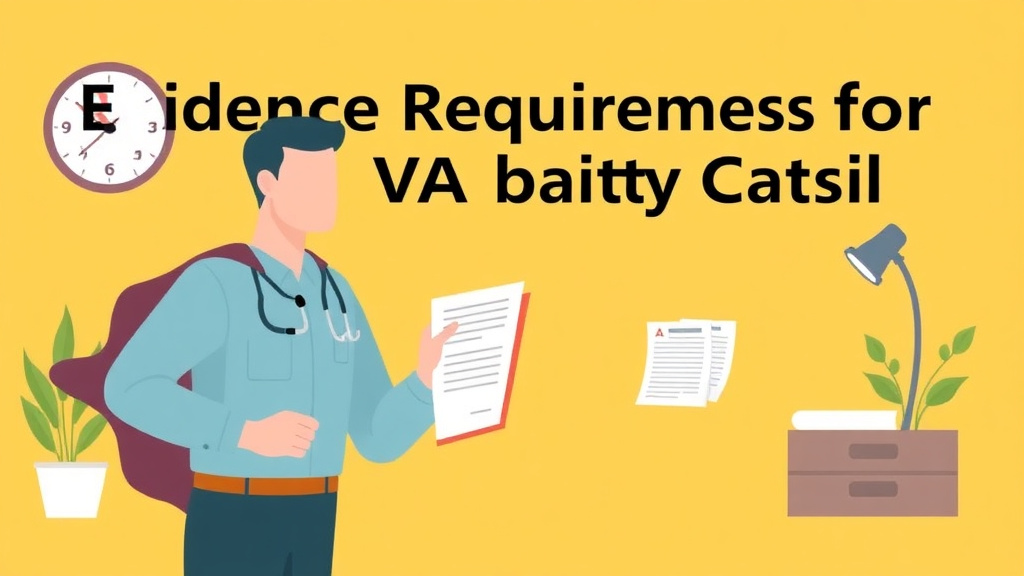 Illustration showing key concepts related to evidence requirements for va disability claims