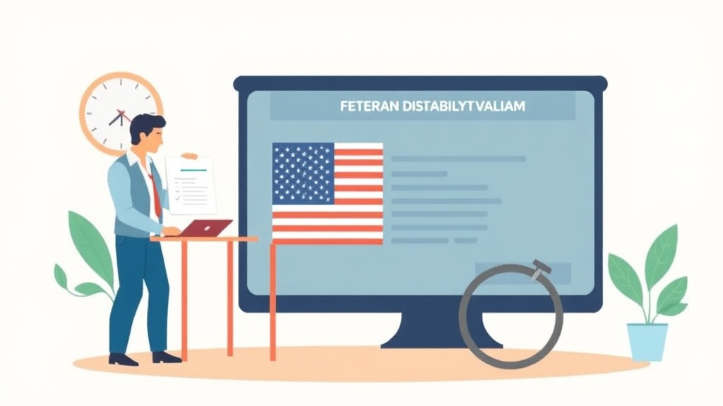 Illustration showing key concepts related to how to fast-track your va disability claim