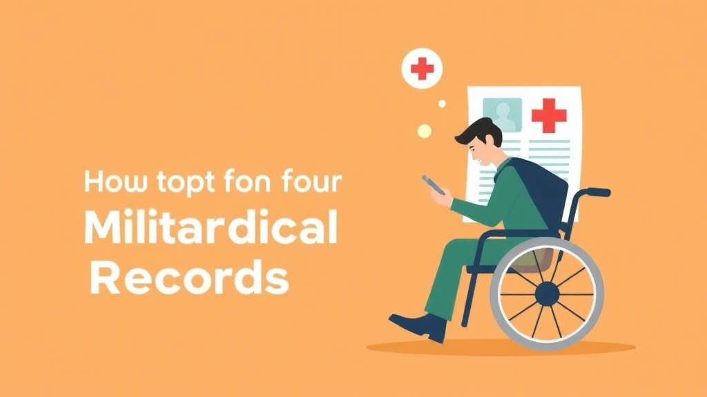 Illustration showing key concepts related to how to get your military medical records