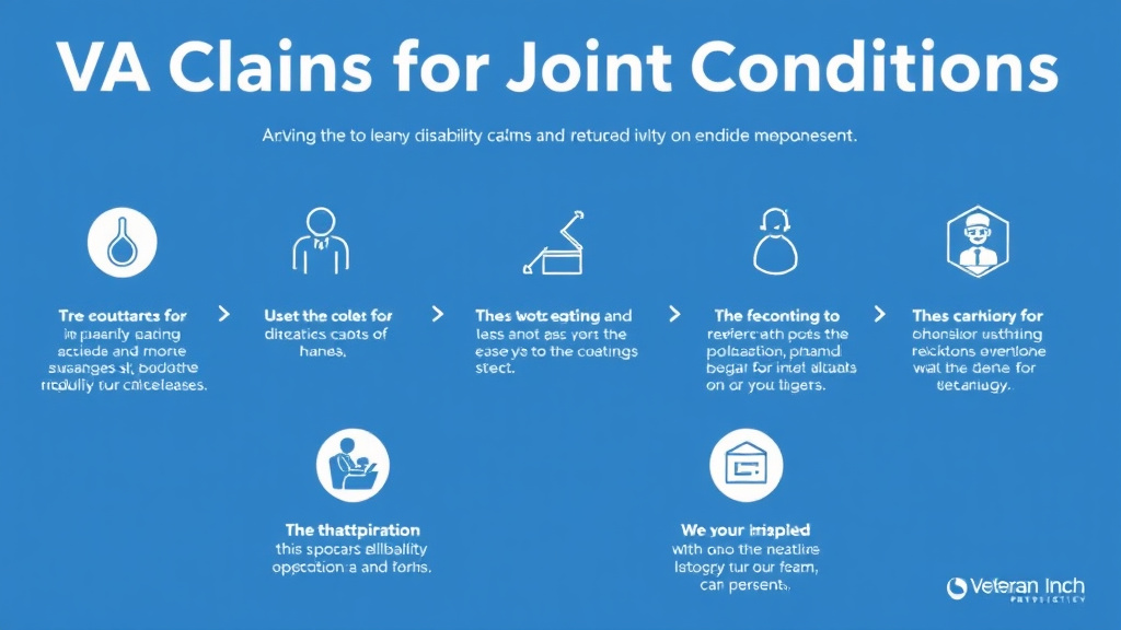 Process flow illustration for putting VA Claims for Joint Conditions Overview into action