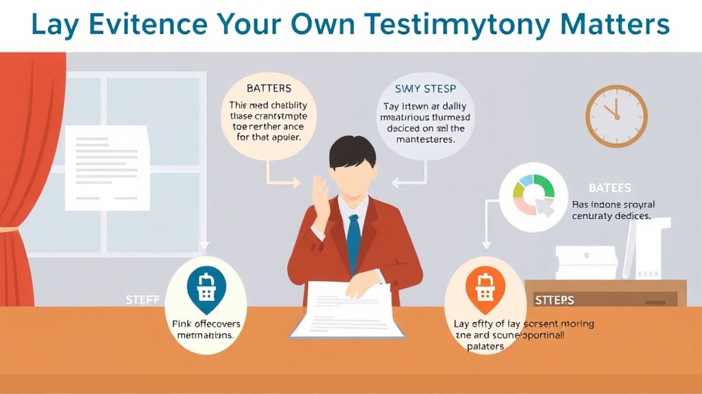 Visual guide for practical steps in lay evidence: your own testimony matters
