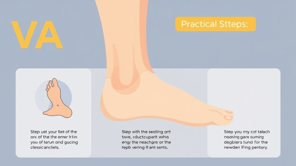 Illustration showing key concepts related to va claims for plantar fasciitis