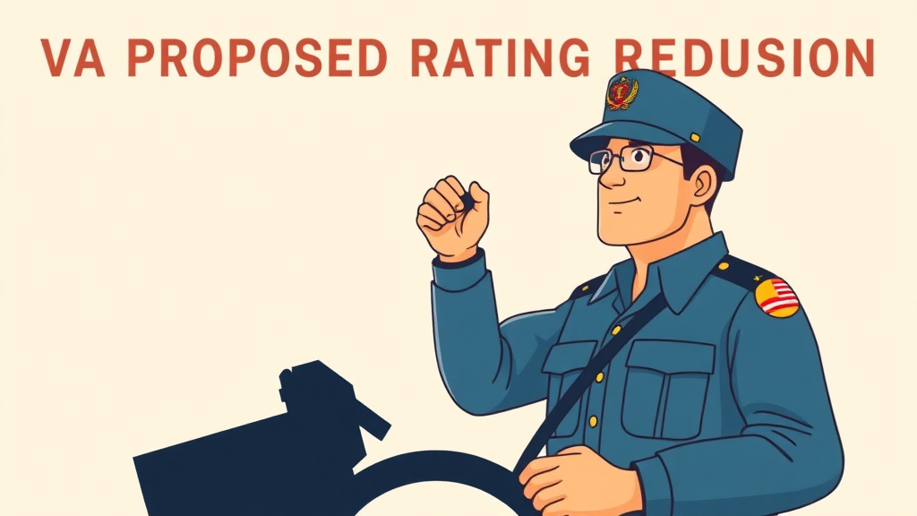 Illustration showing key concepts related to va proposed rating reduction: how to fight it