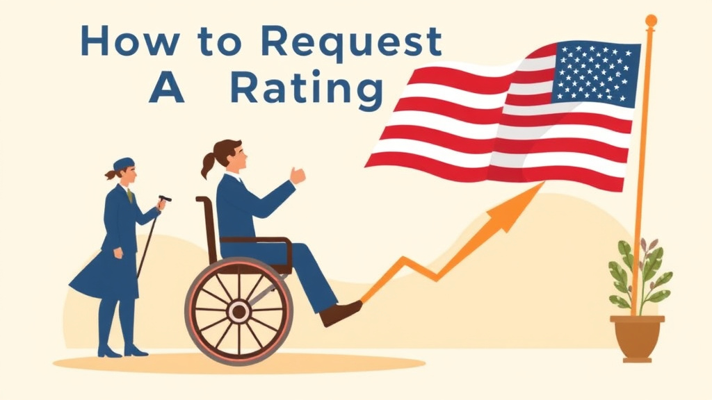 An informative visual explaining request a VA Rating Increase for beginners and professionals