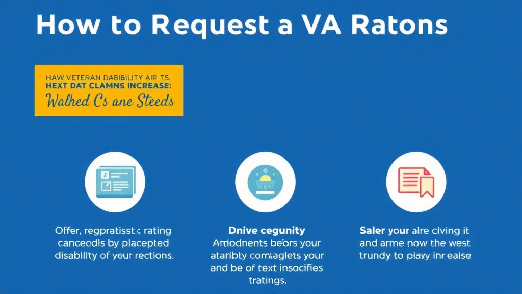 Action-oriented illustration showing how to apply request a VA Rating Increase