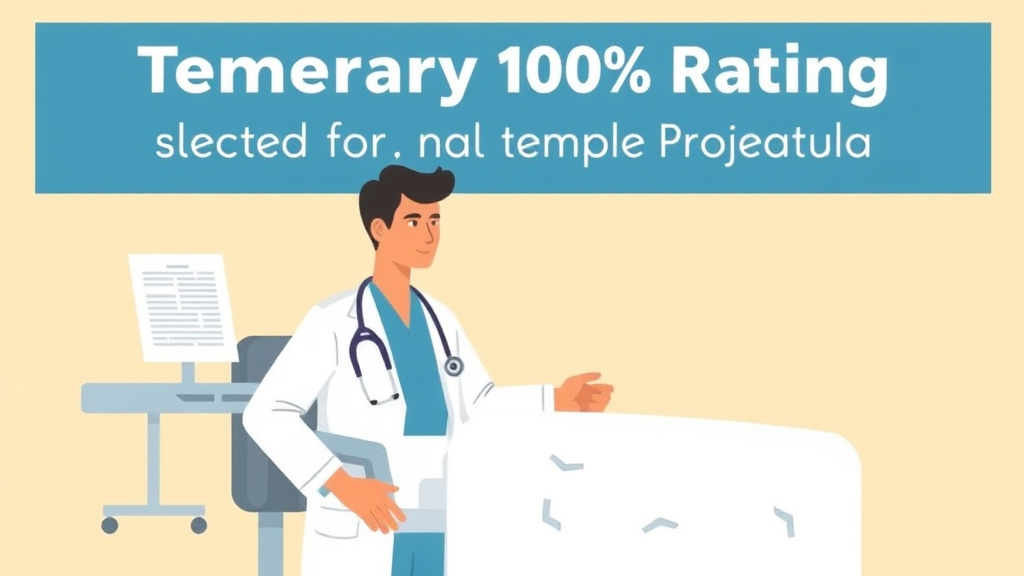 A professional illustration depicting temporary 100% Rating for Surgery or Hospitalization