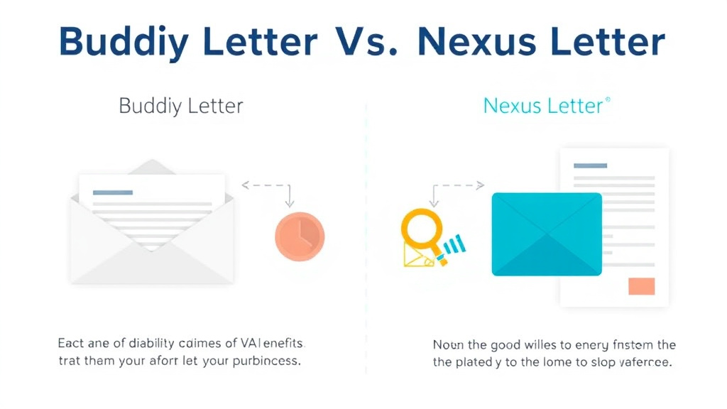 Visual guide for practical steps in buddy letter vs nexus letter: when to use each