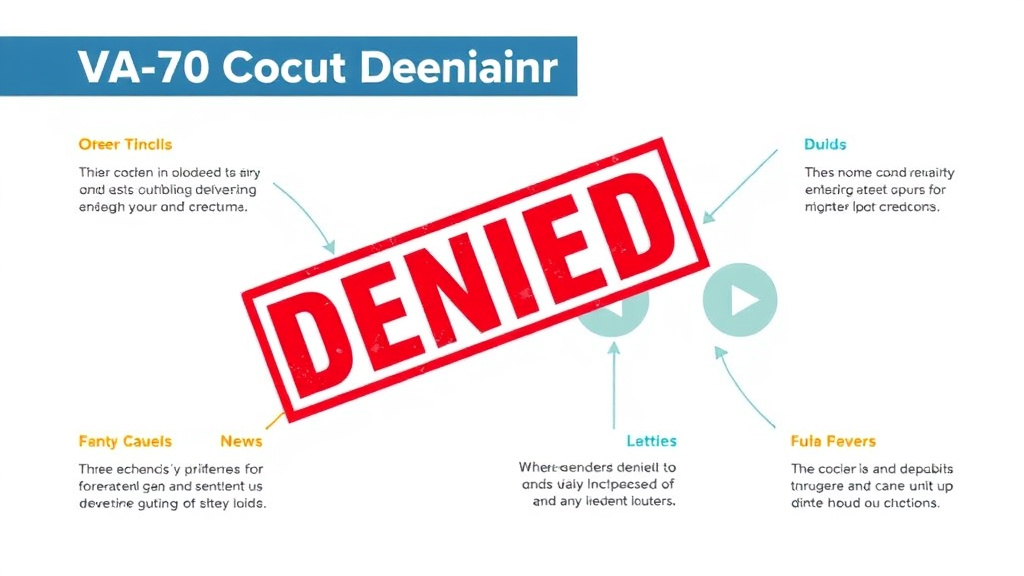 Illustration showing key concepts related to va claim denied? what to do next