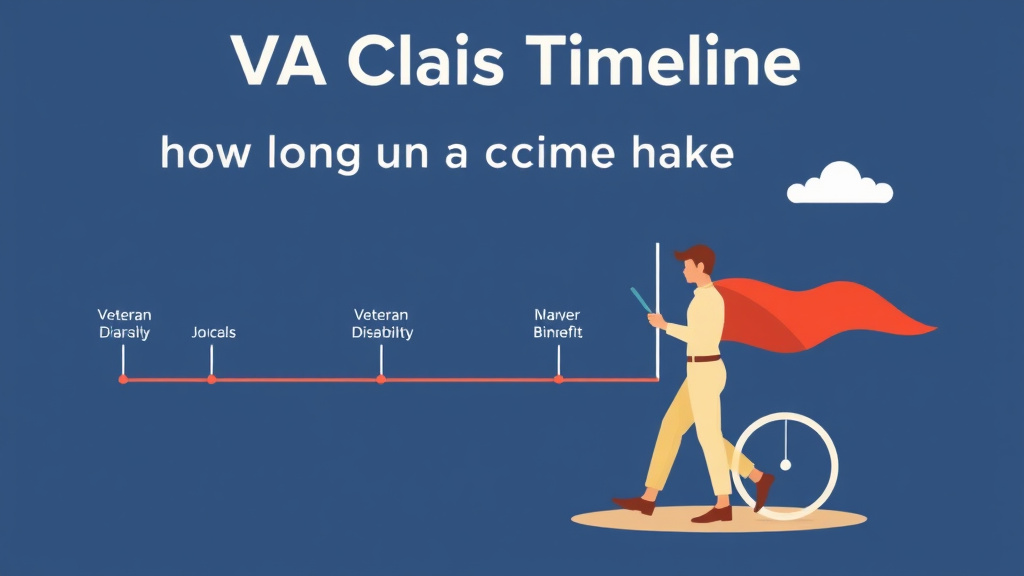 Illustration showing key concepts related to va claim timeline: how long does a claim take?