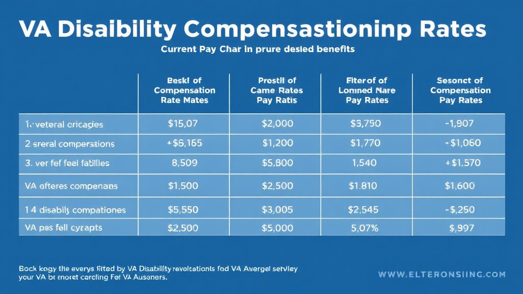 Visual guide for practical steps in va disability compensation rates: current pay chart