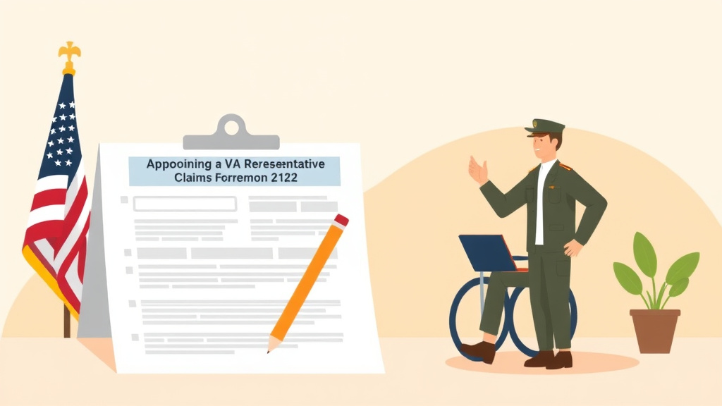 Illustration showing key concepts related to appointing a va representative: form 21-22