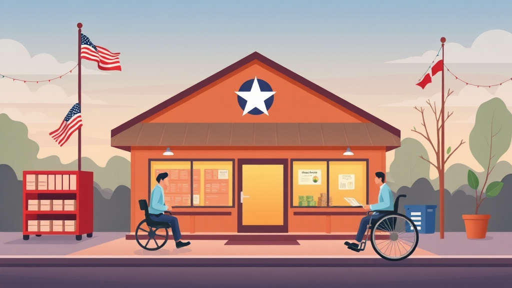 Illustration showing key concepts related to commissary and exchange access for disabled veterans