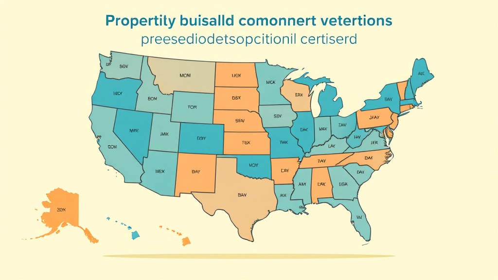 Illustration showing key concepts related to property tax exemptions for disabled veterans by state