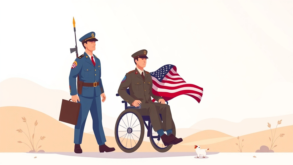 Illustration showing key concepts related to service-disabled veterans life insurance (s-dvi)