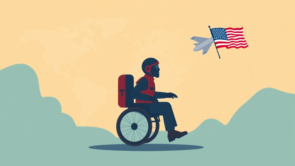 Illustration showing key concepts related to space-a travel for disabled veterans