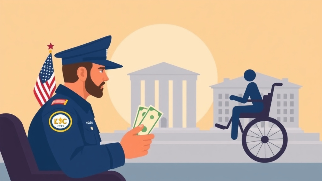 Illustration showing key concepts related to va disability pay and taxes: what you owe