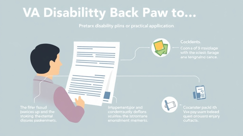 Illustration showing key concepts related to va disability back pay: how it works