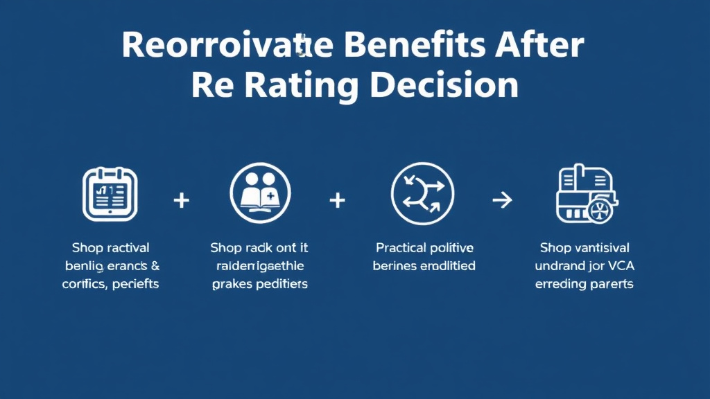 Visual guide for practical steps in retroactive benefits after rating decision