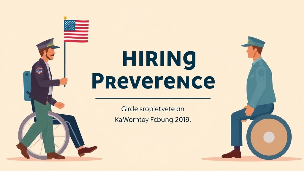 Illustration showing key concepts related to veteran hiring preference: 5 and 10 point preference