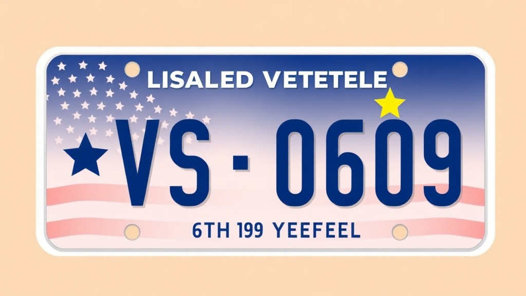Illustration showing key concepts related to disabled veteran license plates by state